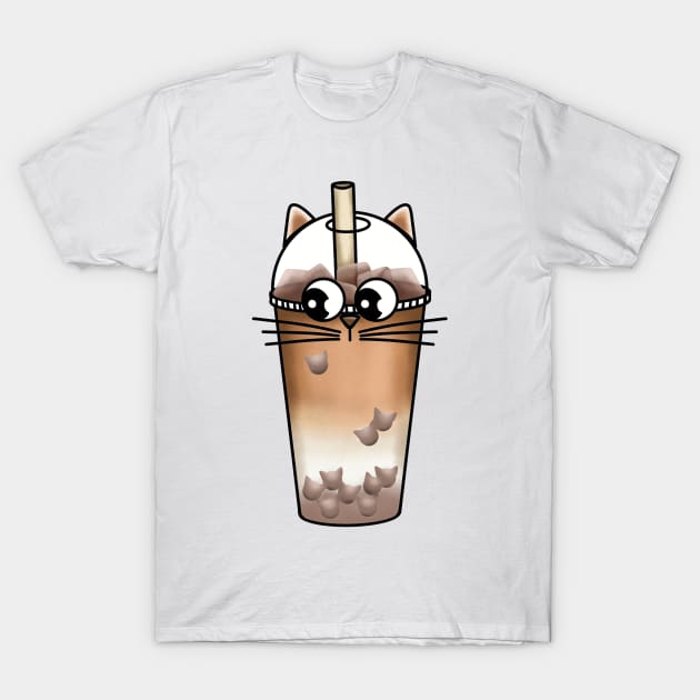 Boba Meow Tea T-Shirt by Nuffypuffy